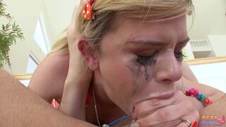 Blonde Elizabeth Bentley Gagging Spitting Deepthroat - porn video